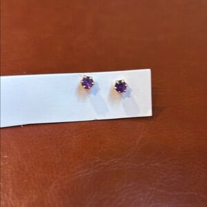 Elegant 14Kt Amethyst Stud Earrings